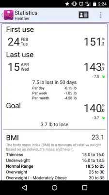 BMI-Weight Tracker android App screenshot 5